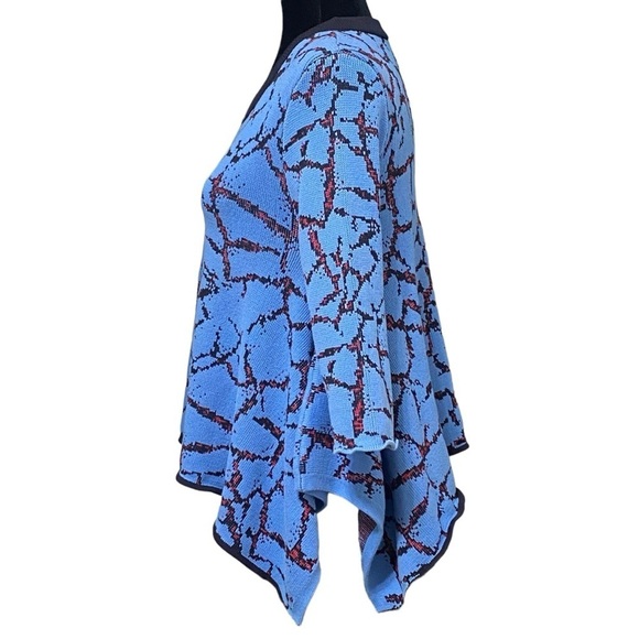 Opening Ceremony Crackle Knit Asymmetric Cropped Sweater Top Blue Large - Picture 3 of 8